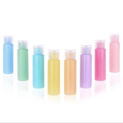 China PACKAGING 30ml Empty Refillable BEAUTY Plastic Bottles 1 Ounce Small Sample With Flip Cap For Perfume Cosmetic Lotion Liquid Dispensing Vial for sale