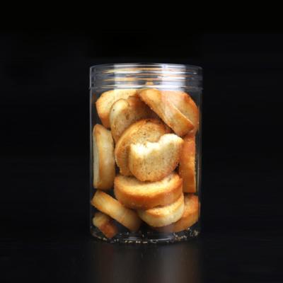 China Wholesale 500ml 16oz Plastic Food Storage Cookie Packaging Transparent Round Sealable Jars With Cap And Label for sale