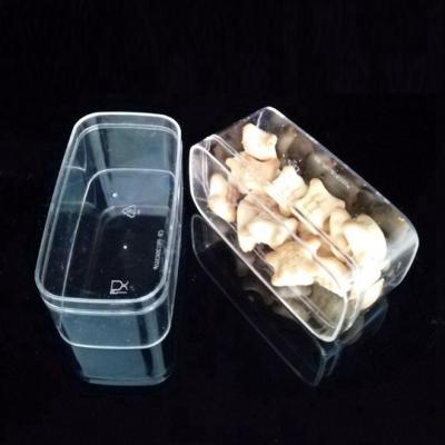 China Wholesale Plastic Freshness Preservation 330ml 12oz Food Storage Clear Square PS Container With Lid For Cookie Packing Pastries Container for sale