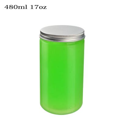 China Wholesale Sustainable Food Grade 480ml 16oz Transparent PET Plastic Juice Drinking Round Mineral Water Bottle With Aluminum Lid For Beverage for sale