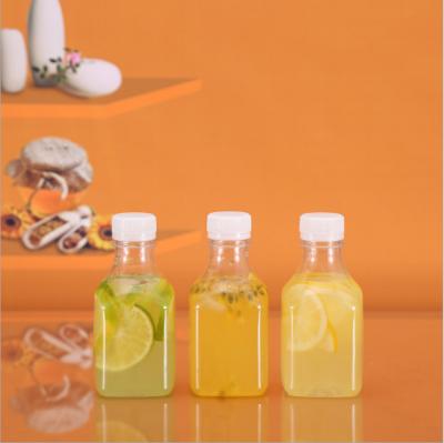 China food & 250ml 8oz Disposable Plastic Milk Beverage Beverage Juice Beverage Plastic Liquid PET Square Packaging Clear Water Bottle With PP Cap for sale