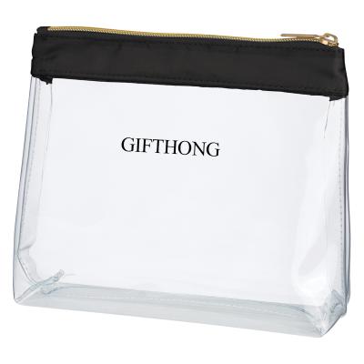 China Fashion Satin Clear Clear Beauty Bag Transparent Cosmetic Women Make Up Bag For Promotional Gift for sale