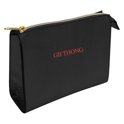 China Fashion Metallic Gloss Logo Print Luxury Case Fashion Beauty Bag Cosmetic Custom Women Make Up Bag for sale