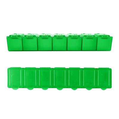 China Eco-friendly Weekly Pill Organizer 7 Days Pill Container Pill Box 7 Compartment Pill Box Weekly Logo Customized Promotion for sale