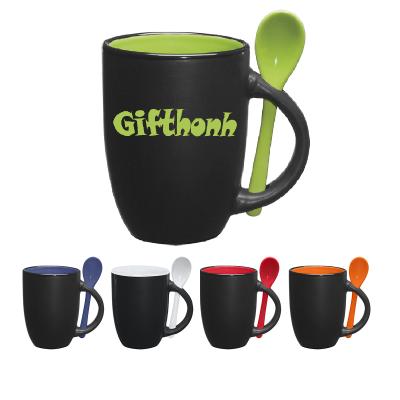 China Viable Personalized Colorful Gift Chandelier Coffee Mug With Spoon And Handle Ceramic Mug for sale