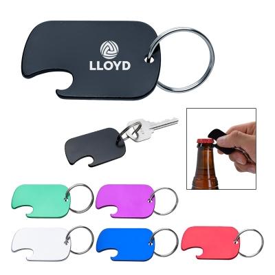 China Laser Printed Bottle Opener Beer Promotion Gift Aluminum Alloy Dog Tag Key Chain Keychain for sale