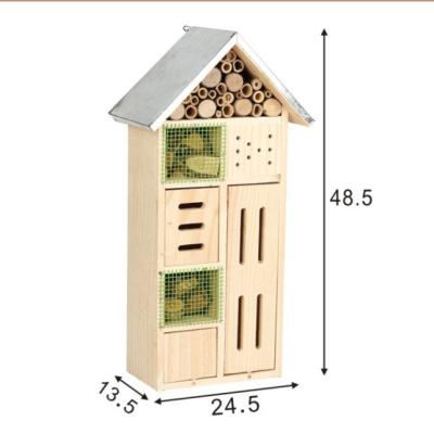 China Breathable Wooden Insect Habitat Outdoor Garden Decoration Hive Butterfly House for sale