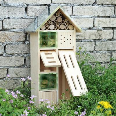 China Insect House Hotel Bee House Useful Insect Bee House Natural Wooden Wild Bee Butterfly for sale