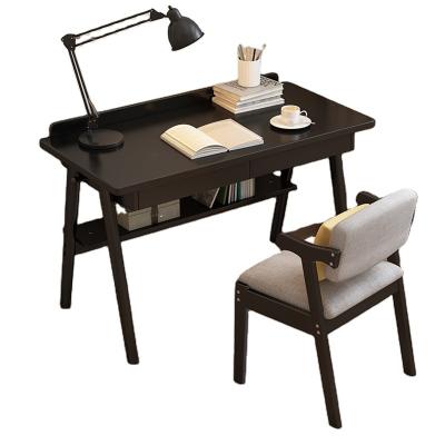 China Black high quality solid wood solid wood table and chair set kids computer desk for sale