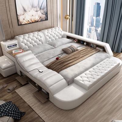 China (Others)Adjustable Modern Smart Multifunctional Bedroom Furniture With Speaker Massage Leather Bed for sale