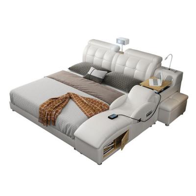 China (Others) Adjustable Modern Smart Furniture With Massage Multifunctional Bedroom Leather Bed for sale