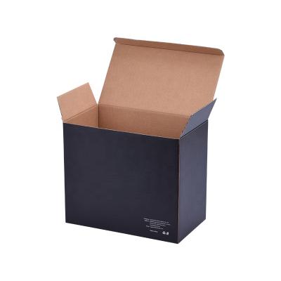 China Recyclable 3 Layers Black Corrugated Product Packing Box Custom Holds Style Bottom Lock Structure for sale