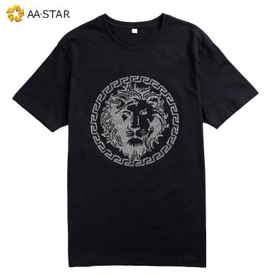 China Wholesale Environmental Inspection Lion Design Rhinestone Heat Iron On Transfer Pattern On Shirt for sale