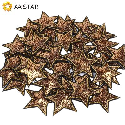 China Other Wholesale Iron On Sequin Embroidery Iron On Patches Star For Garment for sale