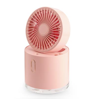 China Night 4000mAh Water Cooling Colorful Mist Fan Head Amazon Mist Table Fans Collapsible Water Cool Flip Fans For Home 300ml for sale