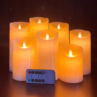 China Birthdays Candel Light Wick Swing Palm Electric Wax Led Candle Remote Control Pillar Candle Concert for sale