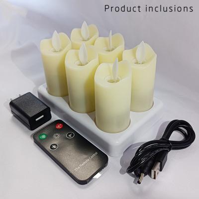 China Rechargeable Remote Control Swing Electronic ABS Wick Light Birthdays LED Candel Lamp Small Diameter Plastic Romantic Candle for sale