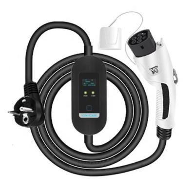 China ABS + Glass Fiber 3.5Kw 7Kw 11Kw Electric Vehicles Charger Adjustable 8-16A Current Portable EV Charger Type 2 IEC62196 Charging Plug EV Charger for sale