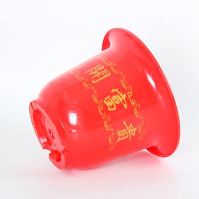 China Chinese style plant pot red plastic flowerpot with drainage hole for sale