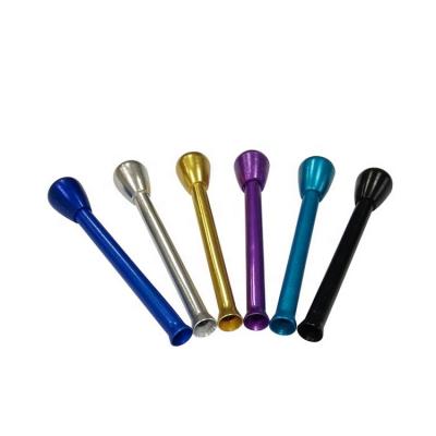 China Mini Colorful Aluminum One Hitter Snorter Smoking Metal Snuff Pipe For Tobacco for sale