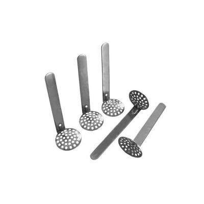 China High Quality 15mm Hanging Metal Steel Pipe Filter Stainless Spoon Screens For Smoking Accessories With Custom Logo for sale