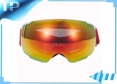 China Over Glasses Red Anti Fog Ski Goggles Polarized For Outdoor / Skiing for sale