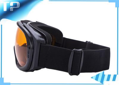 China Winter Sports Black Adult OTG Custom Ski Goggles Elastic Band / Three Layers Foam for sale