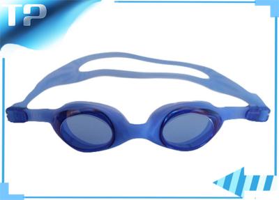 China Silicone Headstrap Bule Swimming Goggles / Prescription Swim Eyeglasses For Kids for sale