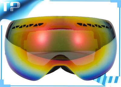 China OTG Yellow Anti Fog  Reflective Ski Goggles Anti - Scratch with Fleece / Foam for sale