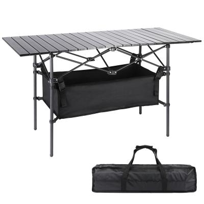 China Modern Wholesale Price Outdoor Aluminum Folding Table Roll Up Table Picnic Table Suitable for outdoor, camping for sale