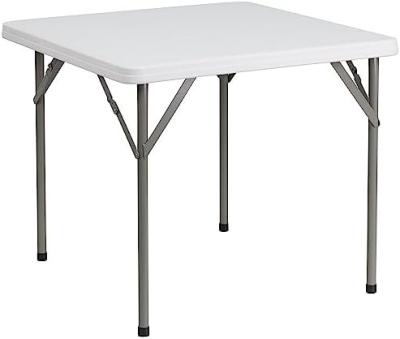 China Modern Factory Direct Sale Cheap Square Granite White Plastic Folding Table | Waterproof | Impact and Stain Resistant for sale