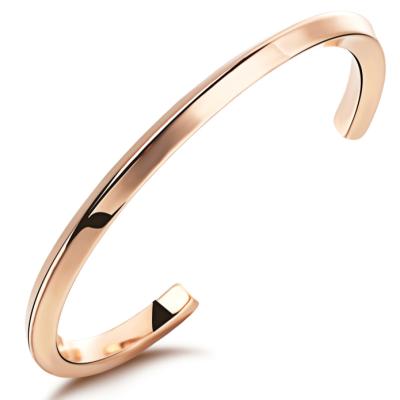 China Fashionable Top Selling Custom Stainless Steel Twist Blank Couples Bracelet Bangle for sale