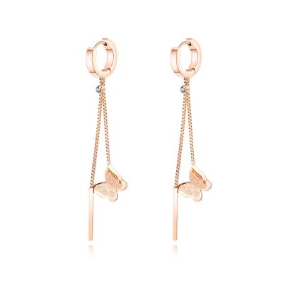 China TRENDY Fashion Trend Butterfly Stainless Steel Drop Earring for sale