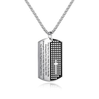 China Stainless Steel Mens Necklace Accessories Fashionable Metal Dogtag Customized Engraved Pendant for sale