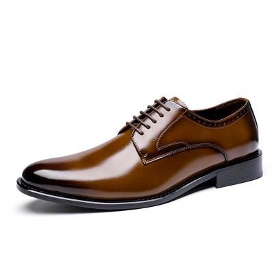 China Genuine Male Shoes Mocassin Office Wedding Flats Breathable Formal Elegant Shoes Men Luxury Business Oxford Leather Shoes Round for sale