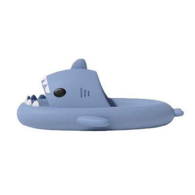 China Cushioning Cartoon Style To Couple Indoor Outdoor Sandals Thick Platform House Shoes Women Cute Shark Slippers for sale