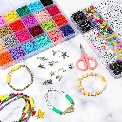 China Amazon Hot Selling Glass Seed Beads Alphabet letter beads Glass Beads Set for Jewelry Making DIY for sale