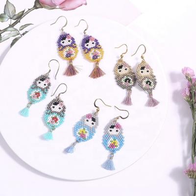 China Wholesale Japanese delica miyuki beads earrings jewelry fashion snowman simple tassel earrings for sale