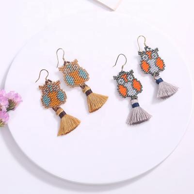 China Fashion Handmade Women Jewelry Wholesale Miyuki Jewelry Seed Beaded Tassel Jewelry Earrings for sale