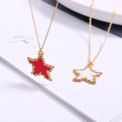 China Customized Fashion handmade beaded jewelry collarbone chain necklace seed beads necklace for sale