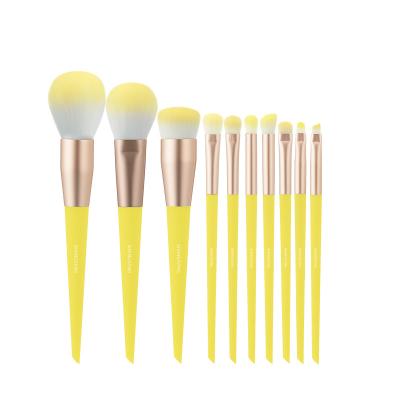 China 2022 OEM/ODM Flat Brush 10Pcs Wholesale Daily Make Up Brush Private Label Cosmetic Makeup Brush Set for sale