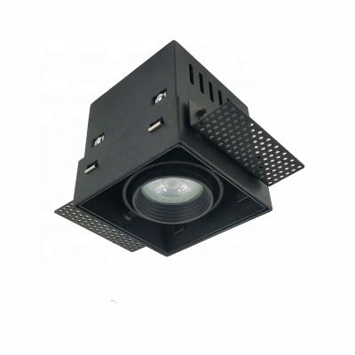 China New Industrial One Head Grille Downlight Housing Trimless Light Fixture For GU10 MR16 Light for sale