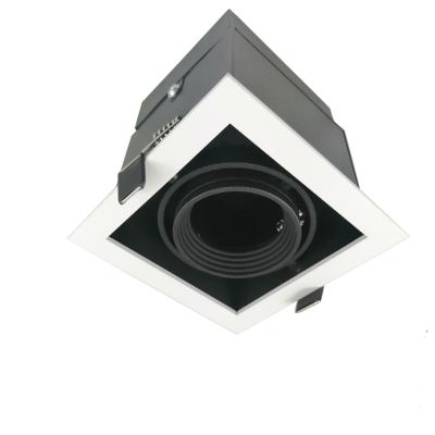 China One Industrial Single Head Recessed Adjustable Square Grill Housing GU10 MR16 Fixture for sale