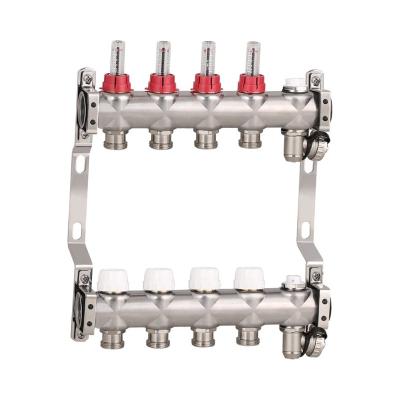 China Modern Home Central HVAC Floor Heating System Water Underfloor Dispenser Tubing Manifold With Flowmeter for sale