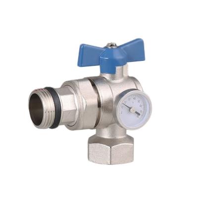 China General Dinro with Temperature Gauge Angle Ball Valve for sale