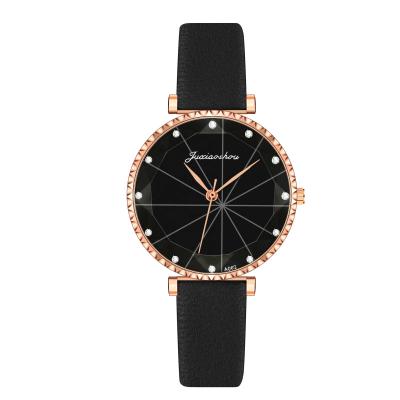 China New Korean Style LW599 Ray Rhinestone Scale Women Leather Day/Date Watches Simple Design Ladies Hand Watch for sale