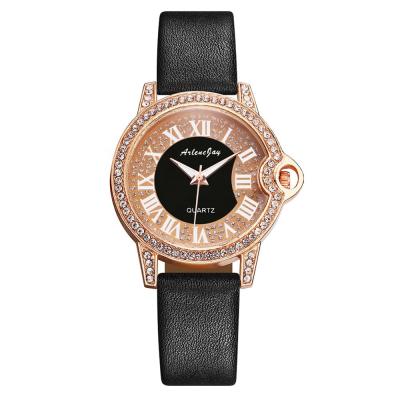 China Best Sale LW615 Rome Full Diamond Ladies Watches Creative Women Day/Date 2022 Leather Watch for sale