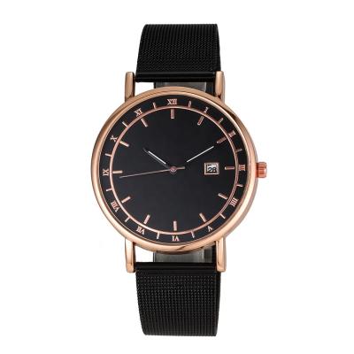 China Day/Date New TW126 Mens Wrist Watch Fashion Rose Gold Watches Rome Steel Mesh Strap Men Quartz With Calendar for sale