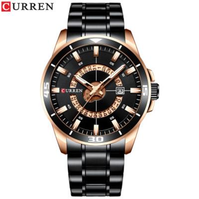 China Day/Date Top Brand Curren 8359 Steel Silver Watch For Men Class Business Multifunctional Wristwatches for sale