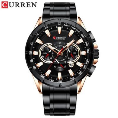 China The curren brand automatic luxury steel strap Curren 8363 date calendar business men wristwatches analog reloj for sale